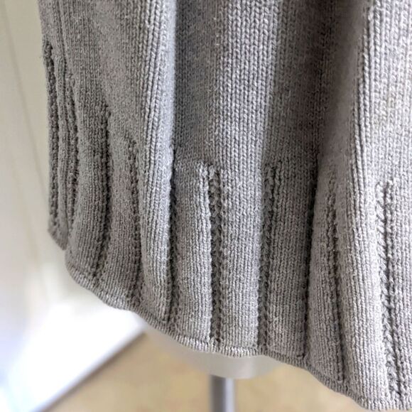 Women's "Mix It" Brand Cotton Open Heather Grey Cardigan Sweater - Picture 8 of 13